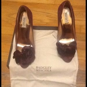 COPY - Badgley Mischka Maroon colored suede shoes